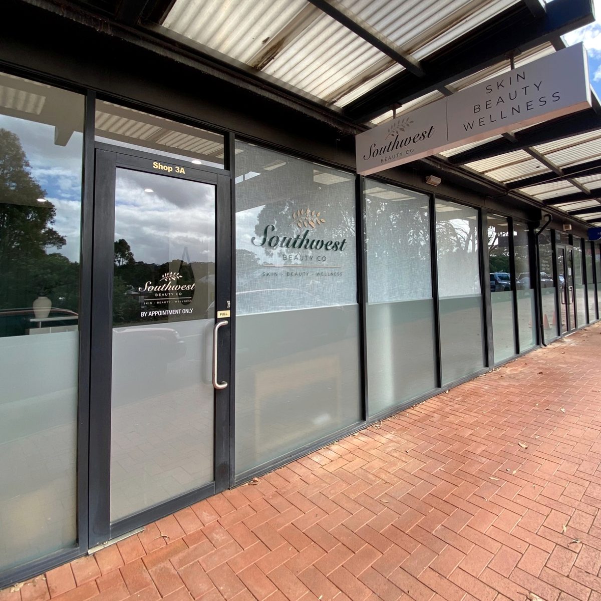 Southwest Beauty Co. shop front at 3A Charles West Avenue, Margaret River