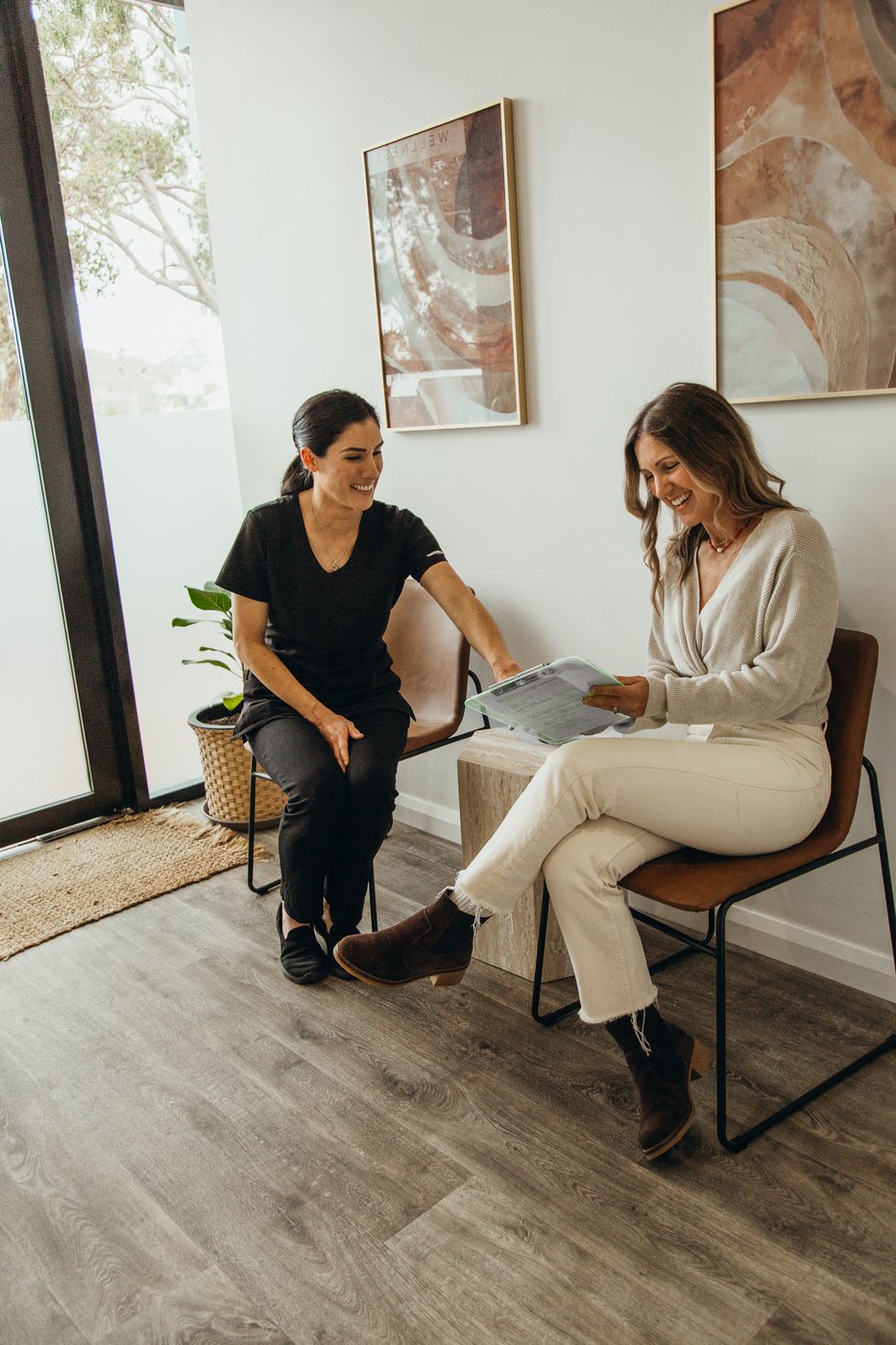 Skin consultation with a client at Southwest Beauty Co., Margaret River